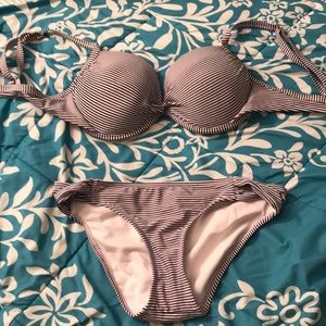 Black and white striped Bikini